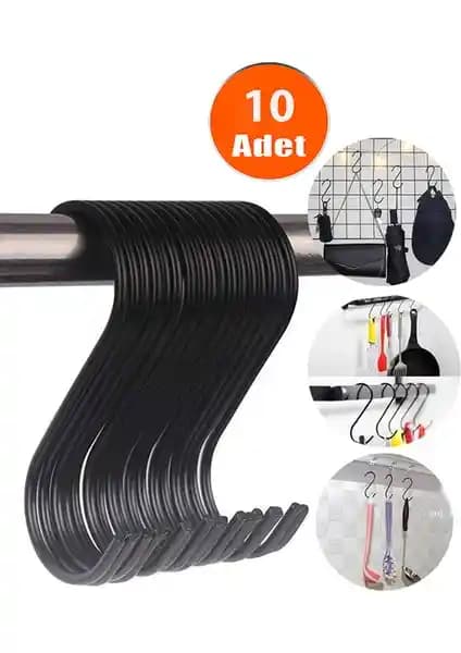 Etsylight Siyah Metal Kanca Seti: 7,5 cm Uzunluk ve 2,5 cm Çengel Açıklığı, Çok Amaçlı Kullanım