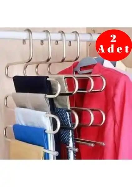 Trend Shop 5 Katlı Metal Pantolon ve Eşarp Askısı ile Gardırobu Düzenleyin Kolayca