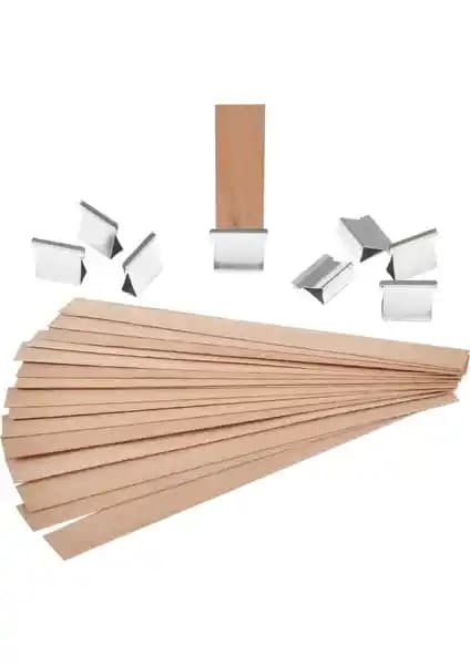 X-Perk Ahşap Mum Fitili 15'li Set ve Sehba: Kokusuz DIY Mum Yapım Aksesuarları