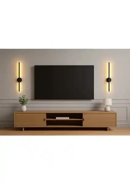 Aileen Siyah İnce Çizgi Pilli LED Duvar Aydınlatması Modern ve Şık Dekoratif Seçenek