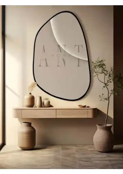 Ant Home Asimetrik Ayna Modern Tasarım ve Kolay Montaj Özellikleriyle Ev Dekorasyonuna Şıklık Katar