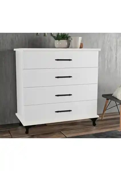 Apeks Mobilya 4 Çekmeceli Şifonyer Modern ve Dayanıklı Tasarım Özellikleri