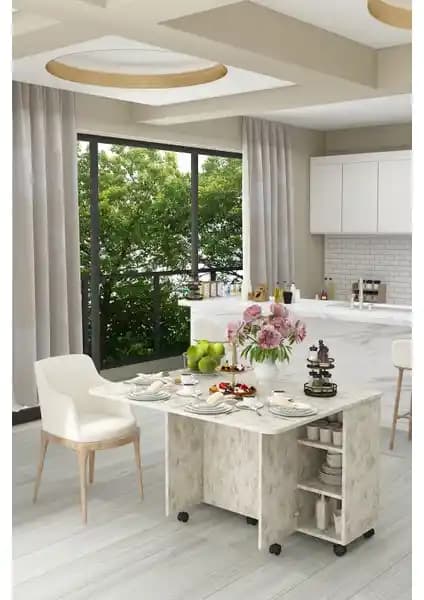 Asra Trend %100 MDFLAM Mutfak Adası ve Yemek Masası Modern Tasarım ve Dayanıklılık