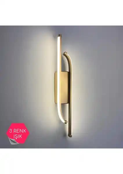 Asva Design Gold Laura Modern 3 Renk LED Duvar Aplikasyonu İç Mekanlar için Şık ve Fonksiyonel Aydınlatma Çözümü