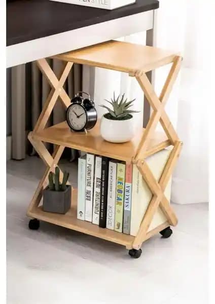 Bambu 3 Raflı Tekerlekli Sehpa Düzenleyici Modern ve Sürdürülebilir Tasarım