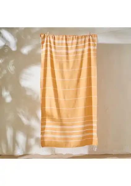 Bella Maison %100 Pamuk Alora Peştamal Hardal Renkli Çok Amaçlı Kullanım İçin