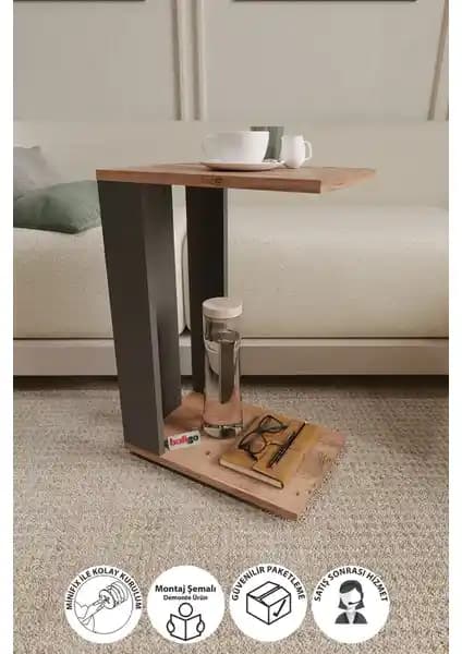 Bofigo C Sehpa Tekerlekli Modern Yan Sehpa Ev Dekorasyonuna Şıklık Katıyor