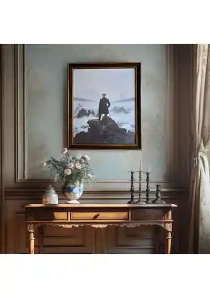 Caspar David Bulutların Üzerinde Yolculuk 1818 Klasik Vintage Duvar Tablosu