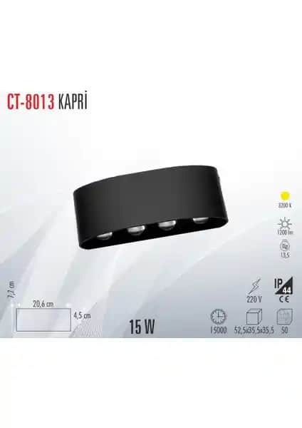 Cata CT-8013 15W Kapri Amber Dış Mekan Aplikası Modern ve Dayanıklı Tasarım