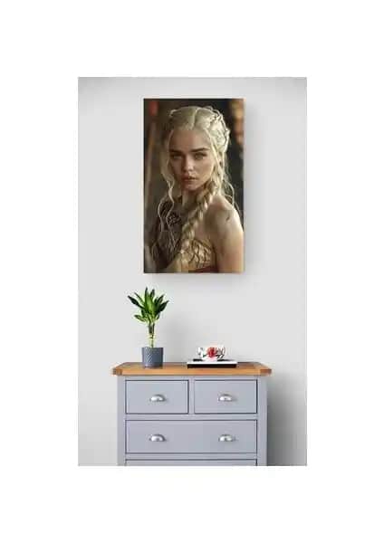 Daenerys Targaryen Cam Tablo - Game Of Thrones Temalı Modern Dekorasyon Parçası