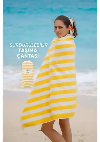 Doğa Dostu Green Petition Delmor Ochre Plaj Havlusu Sürdürülebilirlik ve Konfor Bir Arada