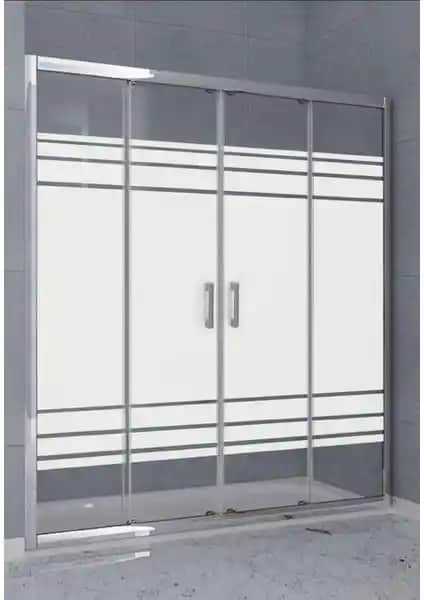 Durul Duşakabin Ön Cephe Desenli 5mm Cam Yükseklik 190cm Modern ve Şık Banyo Tasarımı