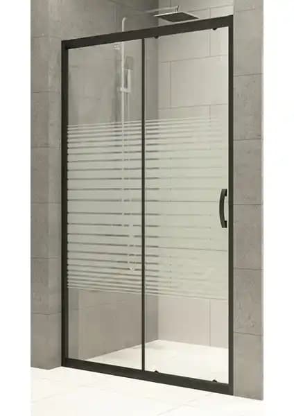 Durul Duşakabin Ön Cephe Siyah 5mm Çizgili 190cm Yükseklik Modern Banyo Tasarımı