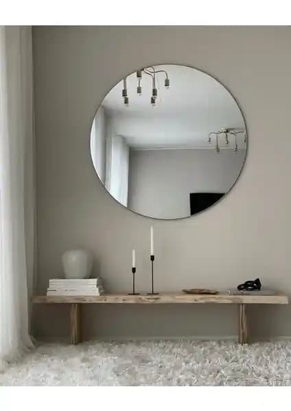 Effe Yapı Dekor 80 cm Yuvarlak Çerçevesiz Ayna Modern ve Şık Tasarım