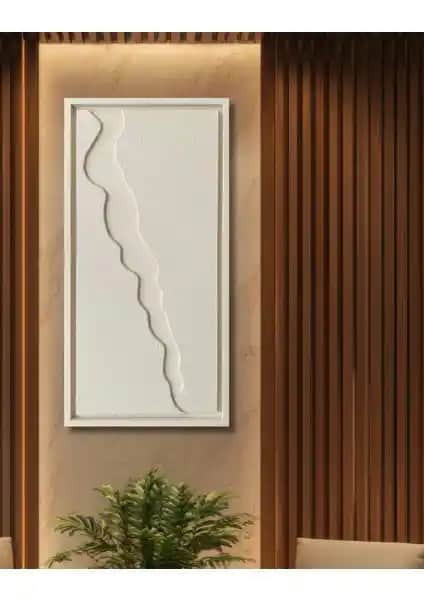 El Yapımı 3D Kum Dokulu Minimal Soyut Tabloyla Modern İç Mekanlara Sanatsal Dokunuş