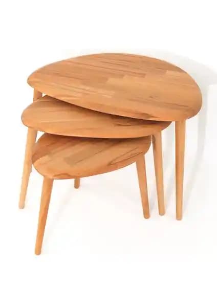 Faw Decor Naturel Masif Doğal Zigon Sehpa Setleri Modern ve Dayanıklı Tasarımın Zirvesi