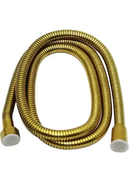 FourForce Gold Sarı Örgülü Spiral Duş Hortumu 150CM Şık ve Dayanıklı Tasarım