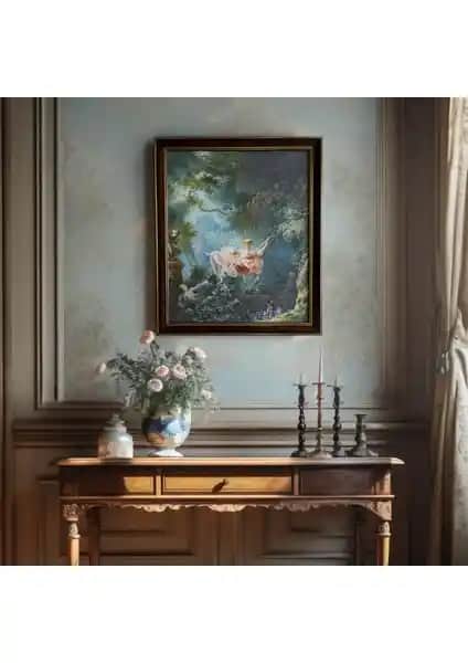 Fragonard Salıncak 1767 Çerçeveli Klasik Vintage Duvar Tablosu