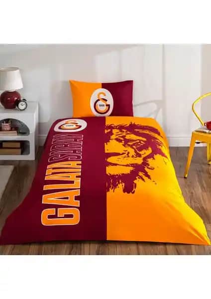 Galatasaray Lisanslı Tek Kişilik Nevresim Takımı Yatak Dekorasyonunda Spor Şıklığı