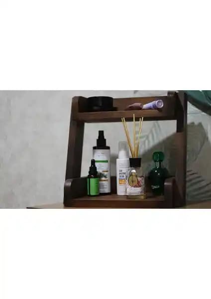 Greenish Home Creol Ahşap Banyo Rafı Göknar Ağacından Estetik ve Fonksiyonel Tasarım