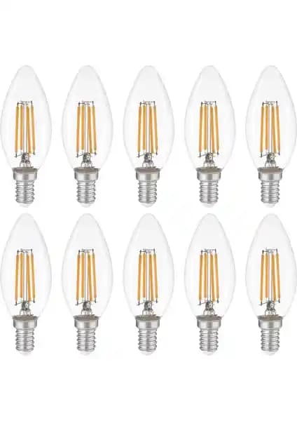 Heka 10'lu Rustik LED Ampul 8W 3000K E14 Gün Işığı Modern ve Enerji Verimli Tasarım