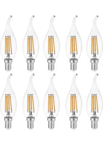 Heka 10'lu Rustik LED Ampul 8W E14 Gün Işığı Sıcaklığıyla Enerji Tasarrufu Sağlar