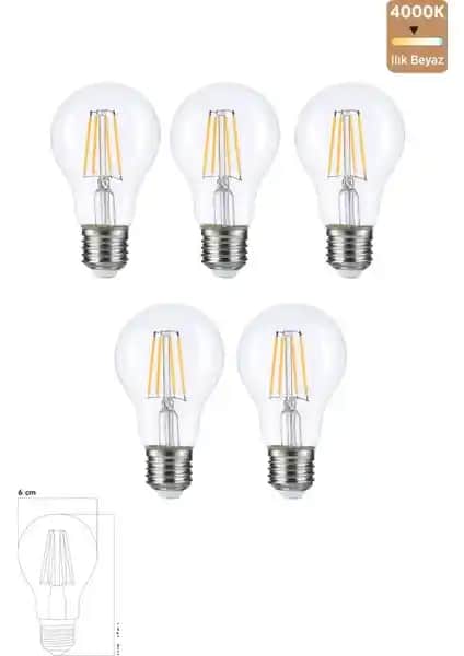 Heka E27 220V 6W 4000K Filament LED Ampul Modern ve Estetik Aydınlatma Çözümü