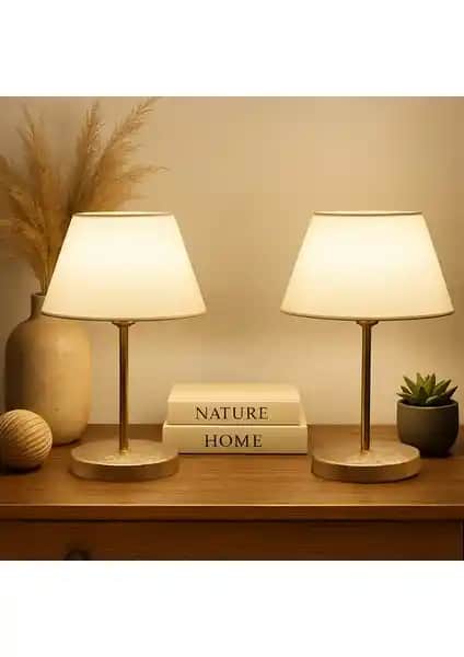 Homing Lara Gold Gövdeli 2'li Abajur Takımı Modern ve Şık Tasarım Çözümü