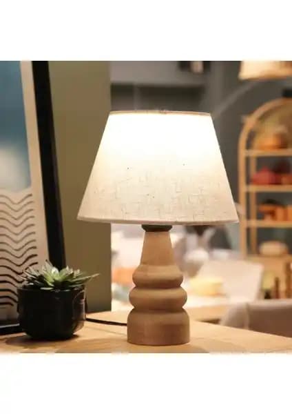 Homing Natural Ahşap Kumaş Abajur: Şık ve Fonksiyonel Modern Aydınlatma Seçeneği