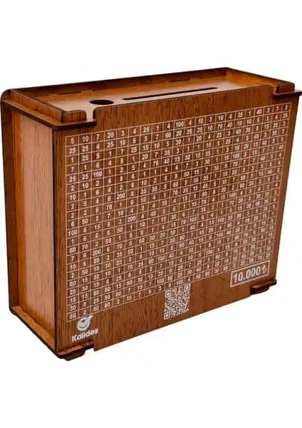 Kalides Parabox 10.000 TL Kumbara: Dayanıklı Ahşap Tasarruf ve Birikim Çözümü