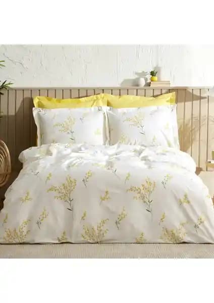 Karaca Home Loretta Sarı %100 Pamuk Çift Kişilik Nevresim Takımı: Şıklık ve Konforun Buluşması