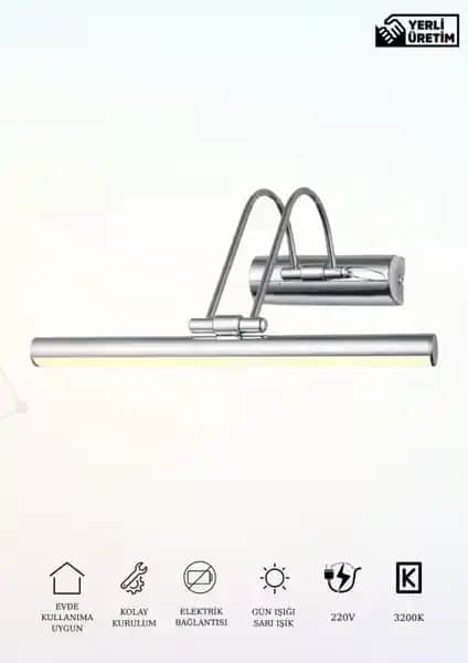 Karen Banyo 35 cm Krom Kasa Gün Işığı LED Aydınlatma Modern ve Dayanıklı Tasarım