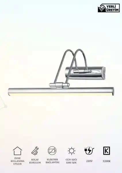 Karen Banyo 35 cm Krom Kasa Gün Işığı LED Aydınlatma Modern ve Dayanıklı Tasarım