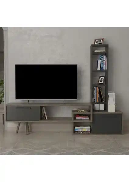 Lagomood Manzara TV Ünitesi: Modern ve Şık Tasarım, Dayanıklı Ahşap Malzeme ve Kolay Montaj