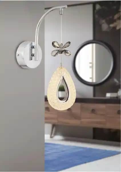 Marsel Lighting DAMLA Krom 3 Renk LED Işıklı Avize Modern İç Mekan Dekorasyonu İçin