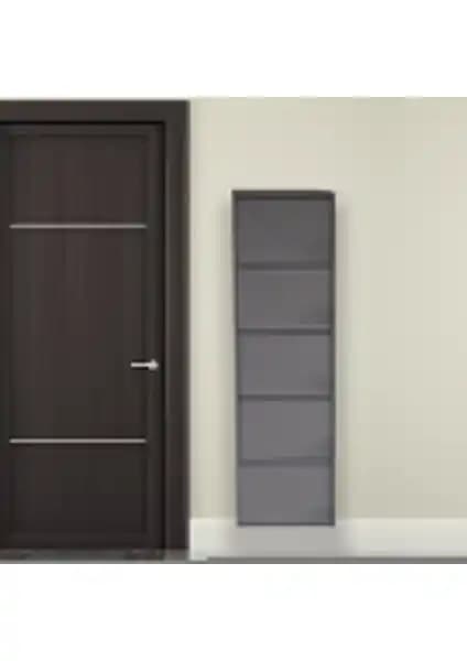 Mobilya Pratik 5'li Metal Ayakkabılık Antrasit Gri Modern Depolama Çözümü