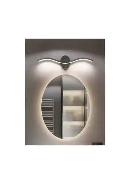 Modern Siyah Banyo Ayna Tablo Aplikleri Ledli Tasarım ve Uzun Ömürlü Kullanım