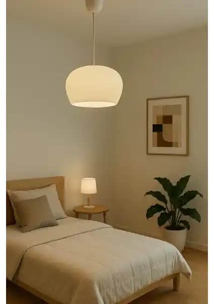 Modern Tarz Beyaz Sarkıt Avize 24 cm Çap ve 17 cm Yükseklik ile Şık İç Mekan Aydınlatması
