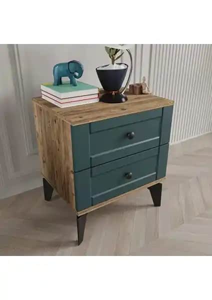 Modern ve Dayanıklı 2 Çekmeceli MDF Komodin Yatak Odası ve Ofis İçin Uygun