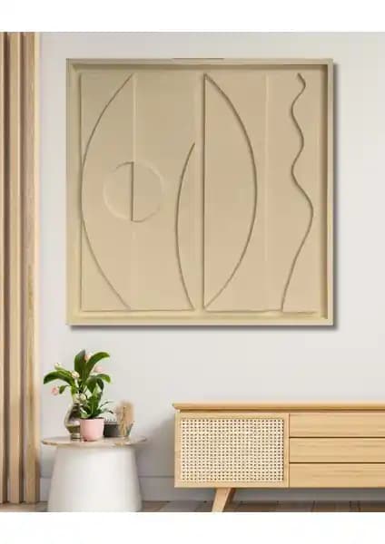 Modern ve El Yapımı 3D Kum Dokulu Soyut Sanat Tablosu ile Mekânlara Derinlik Katın