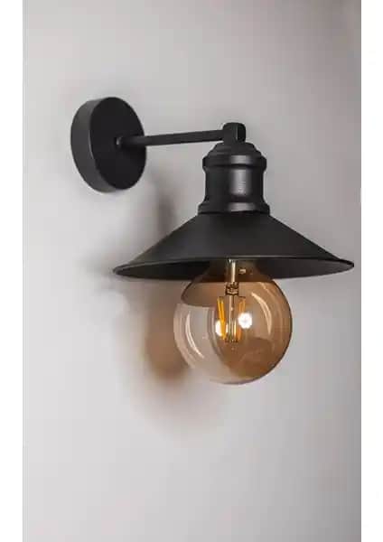 Ömür Avize Retro Siyah Duvar Lambası Modern ve Şık Tasarımıyla Dekorasyonunuza Zarif Dokunuş Katar