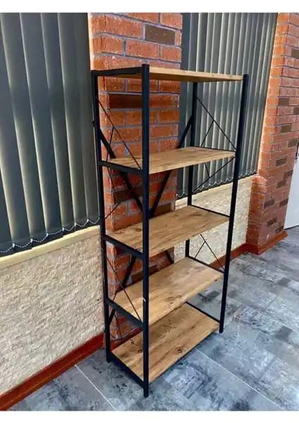 Özke Dekor 5 Raflı Metal Kitaplık Modern ve Dayanıklı Depolama Çözümü