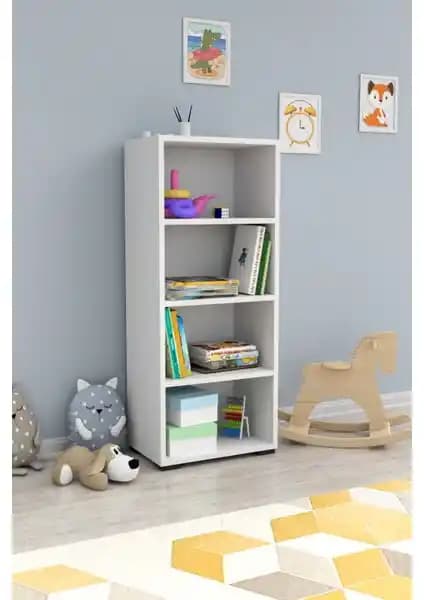 Pratico Glass Çok Amaçlı 4 Katlı Kitaplık ve Düzenleyici - Modern ve Dayanıklı Tasarım