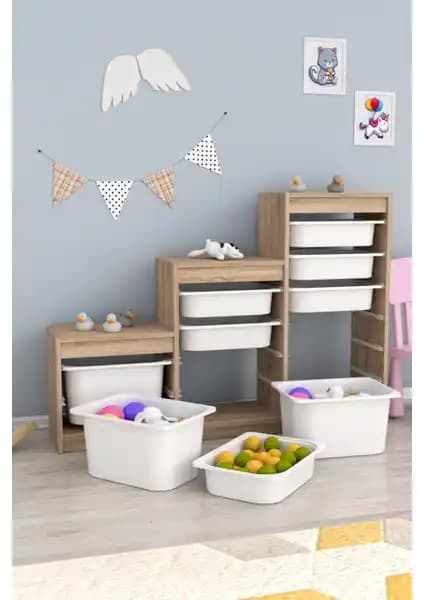 Pratico Swiss Beyaz Sepetli Sonomo Gövdeli Çok Amaçlı Dolap Modern ve Şık Tasarım