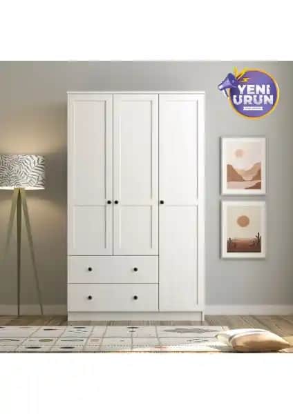 Rabi Mobilya Side 3 Kapak 2 Çekmece Gardırop Modern ve Şık Tasarımıyla Depolama Çözümü