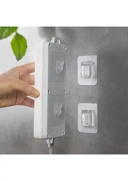 Rennway Şeffaf Geçmeli Eşya Sabitleme Klipsleri 4'lü Set ile Dekorasyon ve Güvenlik