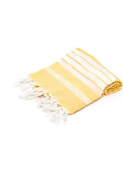 Rosa Bianca Sarı Beyaz Şeritli Pamuk Peştemal: Estetik ve Fonksiyonellik Bir Arada