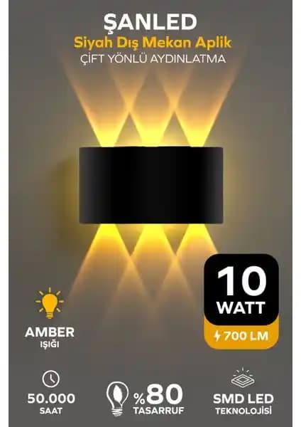 ŞANLED 10W Çift Yönlü Dekoratif Duvar Aplik: Modern ve Dayanıklı İç Dış Mekan Aydınlatma Çözümü
