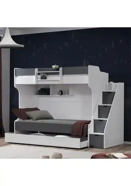 Setay Ranza Antrasit Modern ve Fonksiyonel Çocuk Odası Çözümü 90x190 cm