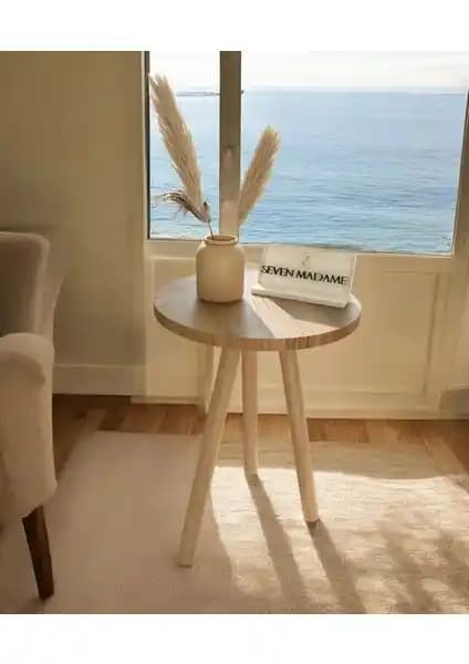 Seven Madame Tekli Yuvarlak Zigon Sehpa: Modern ve Doğal Tasarımın Şıklığı